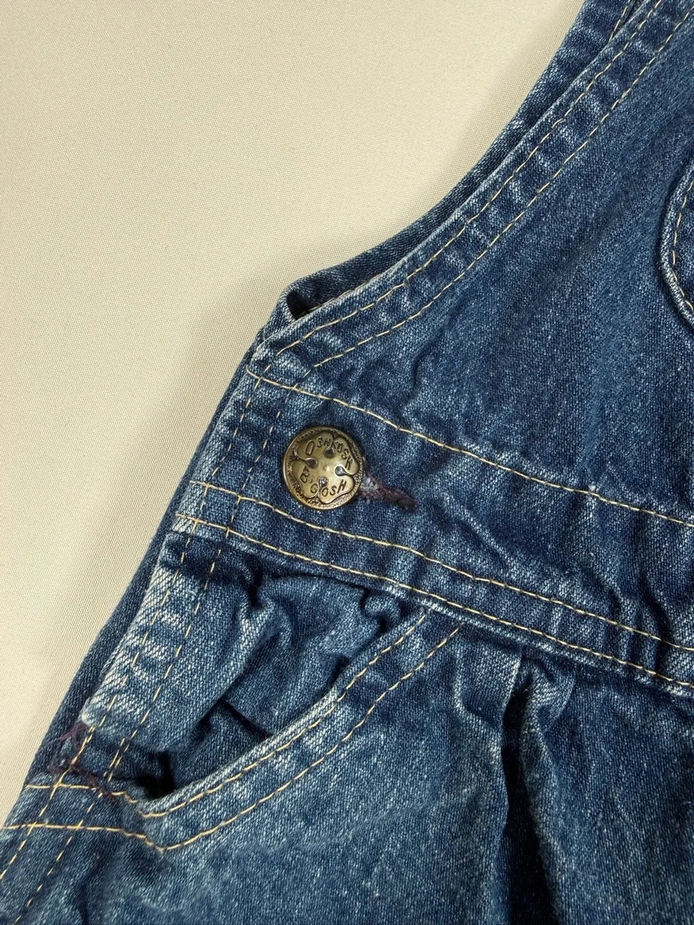 VINTAGE‎ OSHKOSH BGOSH Baby Denim Overalls 6-9M 90s Americana Farmcore Classic