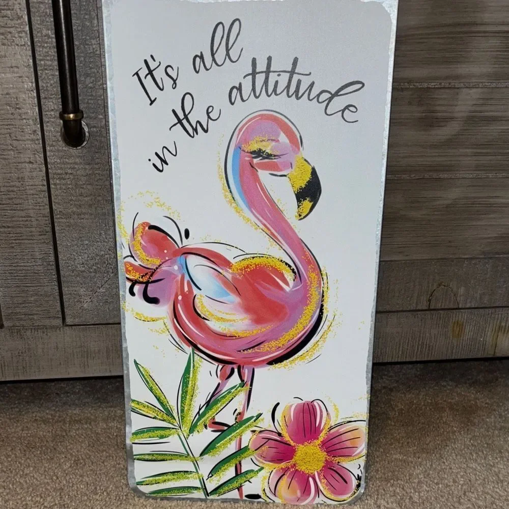 The Spring Shop Flamingo Wall Art with Pink and Yellow Accents