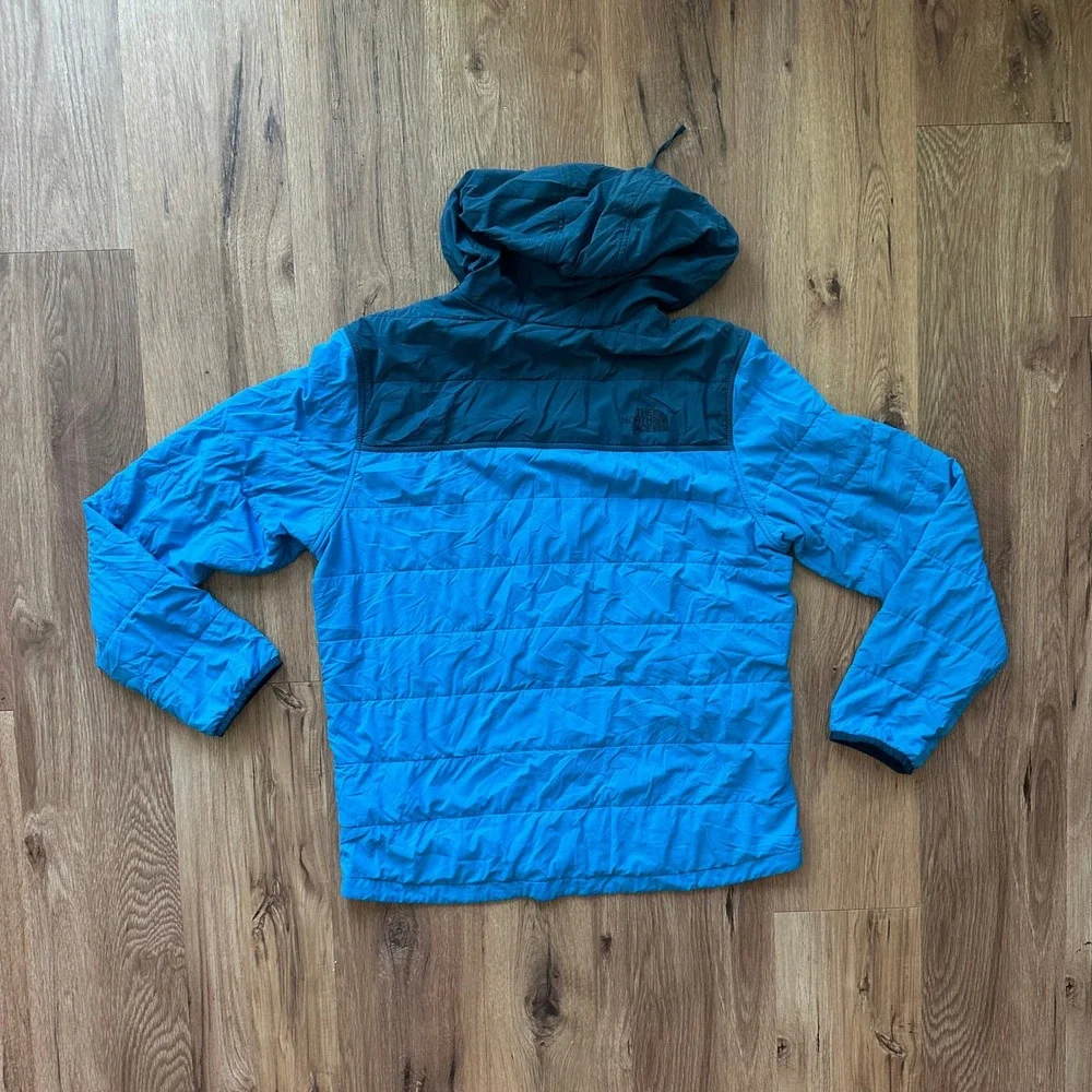 The North‎ Face Mens Blue Quilted Lightweight Insulated Hooded Jacket Size Large