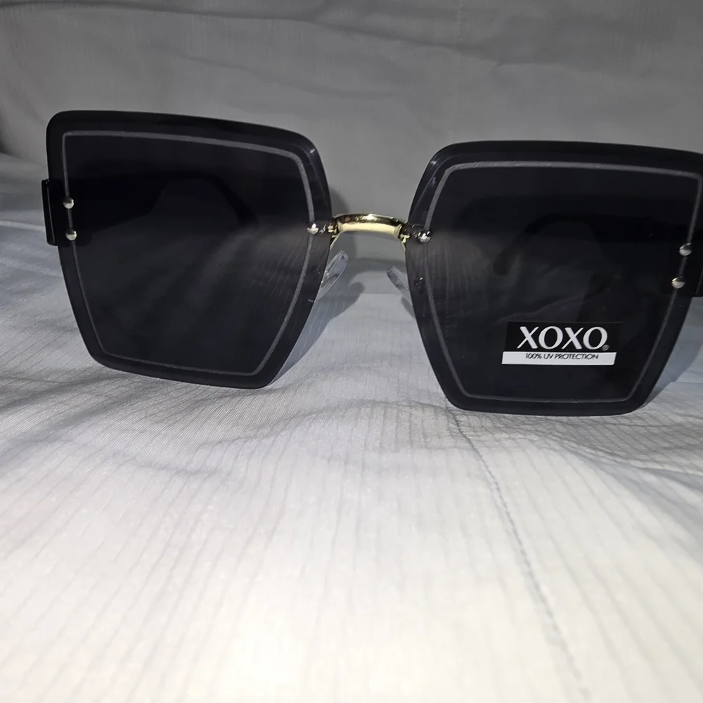 XOXO Gold and Black Oversized‎ Sunglasses