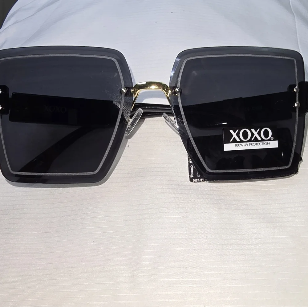 XOXO Gold and Black Oversized‎ Sunglasses