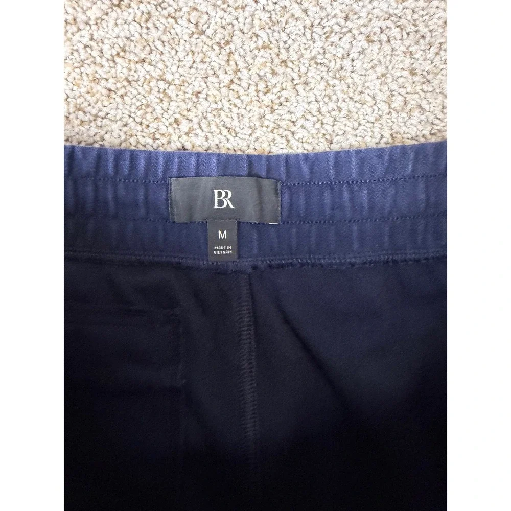Banana Republic Mens Navy Blue Herringbone Cargo Pants Elastic Waist Size Medium