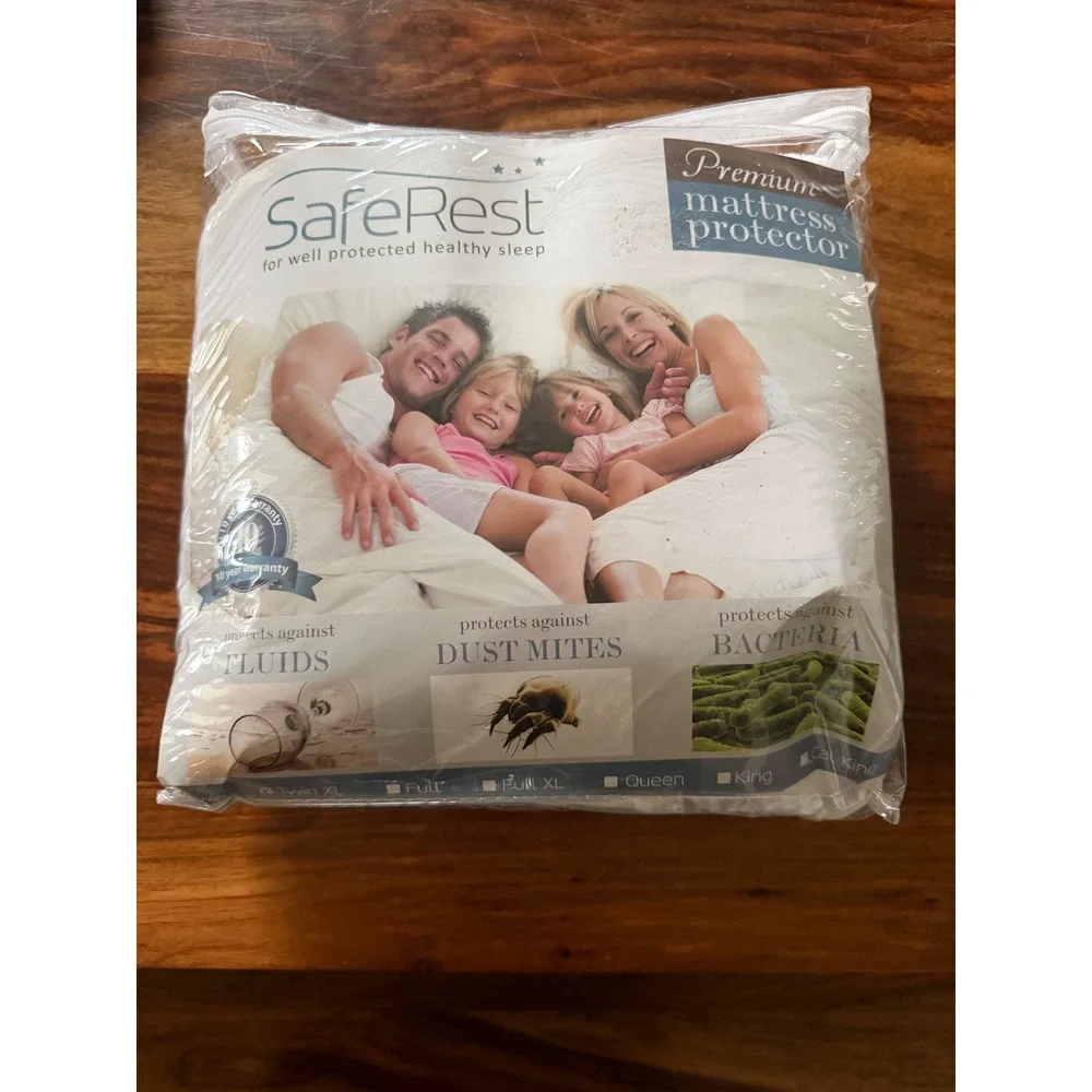 SafeRest Premium Mattress Protector Twin XL Waterproof Hypoallergenic White