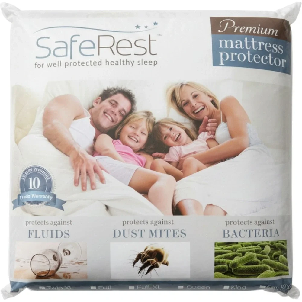 SafeRest Premium Mattress Protector Twin XL Waterproof Hypoallergenic White