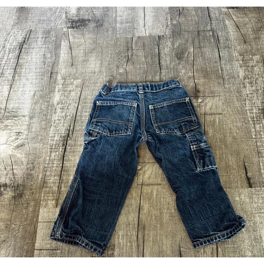 OshKosh Bgosh Toddler Boys‎ Carpenter Jeans Dark Wash Blue Denim Size 2T 444-932