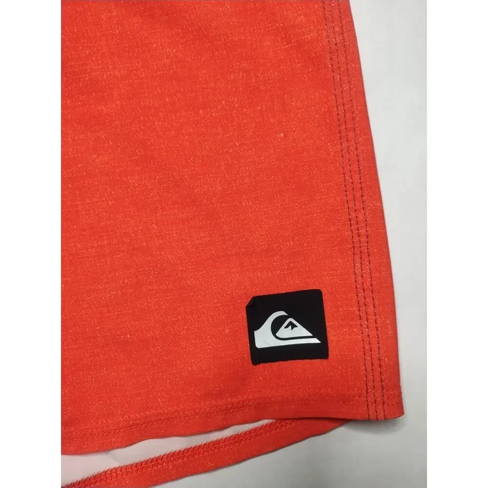 Quicksilver Shorts Mens Size 36 Orange Blue Stripe Sunset Future Swim Trunks