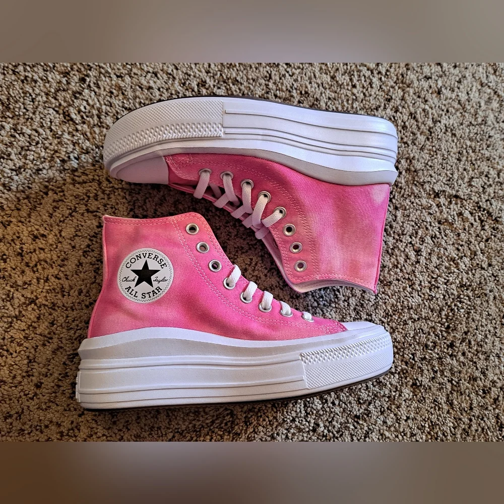 Converse Chuck Taylor Move Hi Tops Chaos Fushcia Size Youth 5.5 Women 7.5 EUR 38