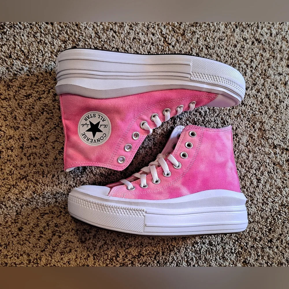 Converse Chuck Taylor Move Hi Tops Chaos Fushcia Size Youth 5.5 Women 7.5 EUR 38