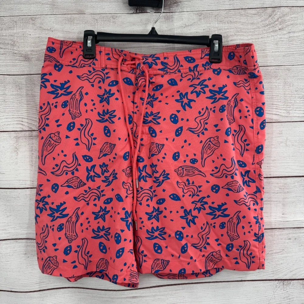 Southern Tide Swim Trunks Shorts Mens XL The Skipjack Sunset Coral Sea‎ Party