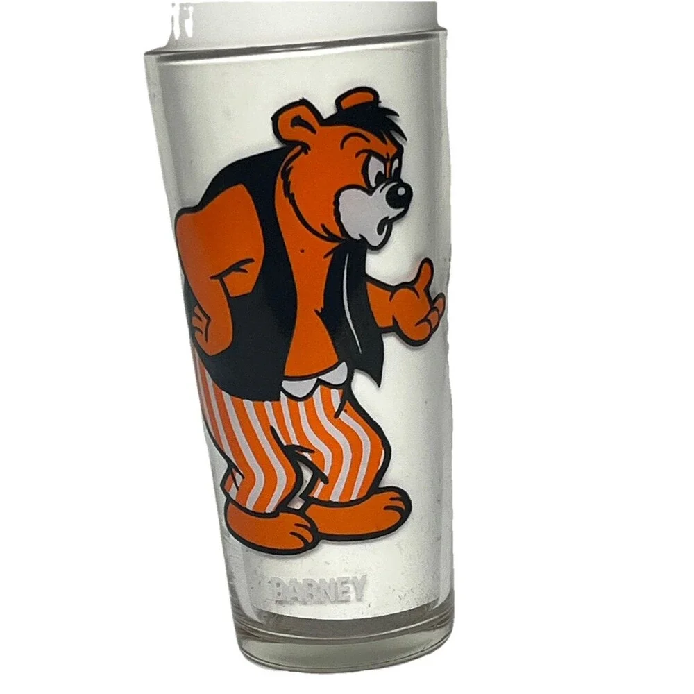 Cartoon Glass Vintage 70s Barney Bear Character Pepsi Collector‎ Series Made USA