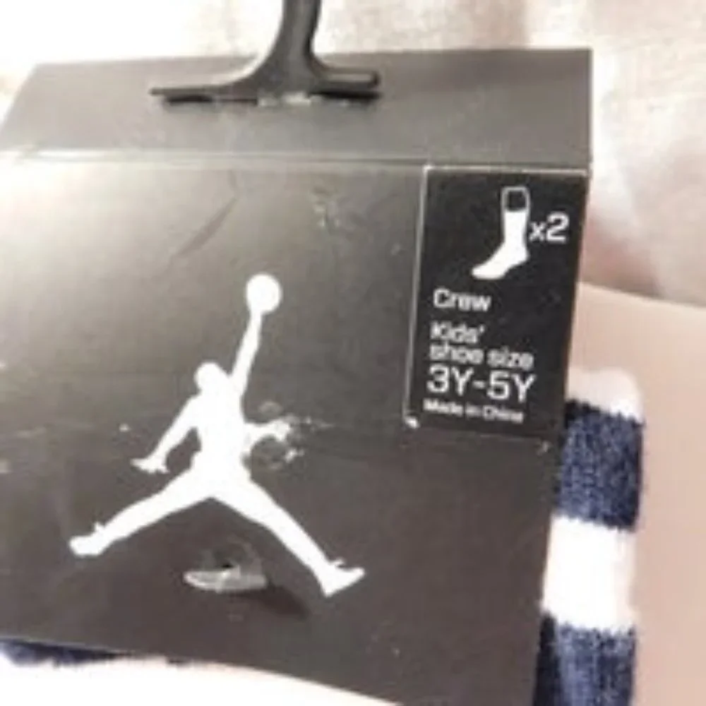 Nike Air Jordan Girl's Socks 2 Pairs Size 3Y-5Y NEW