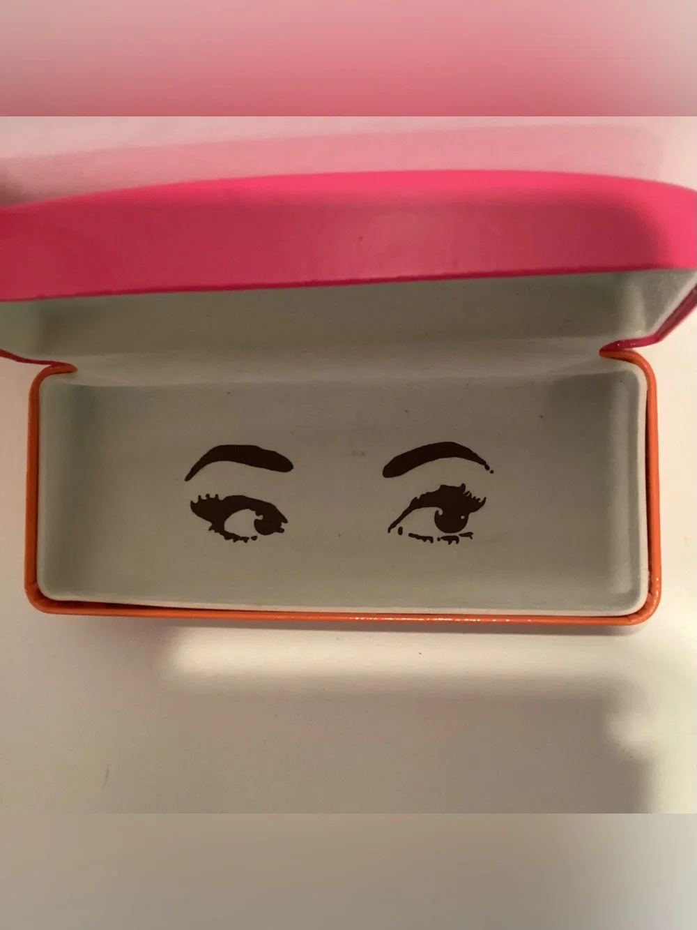 Kate Spade 🆕 Pink &Orange Eyeglass/Sunglass Clamshell Case with cleaning cloth