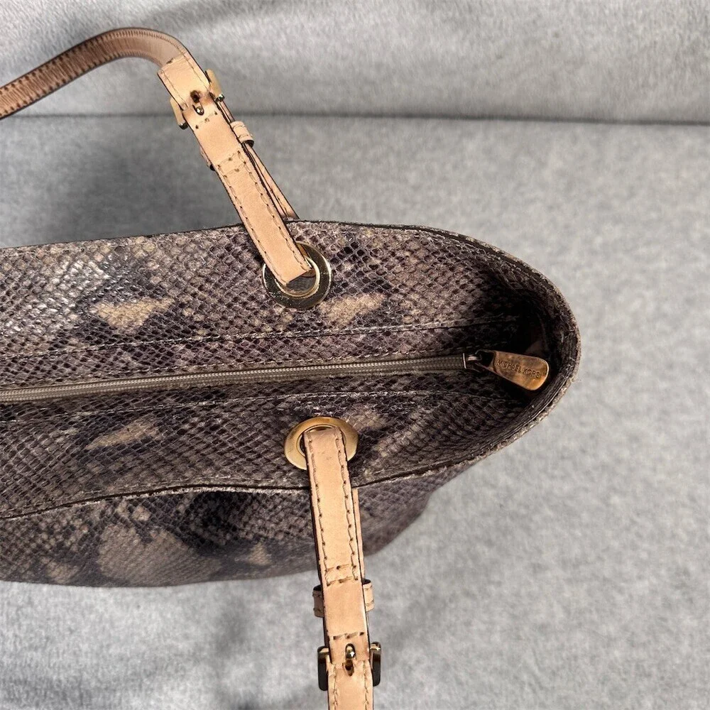 Michael Kors Jet Set Python Embossed LeatherTote Shoulder Bag