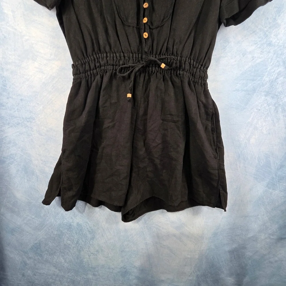 Zara black linen