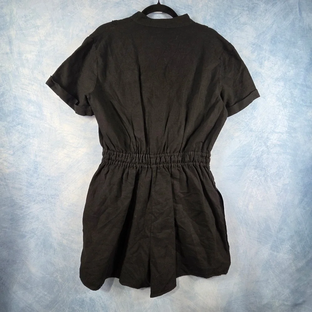 Zara black linen