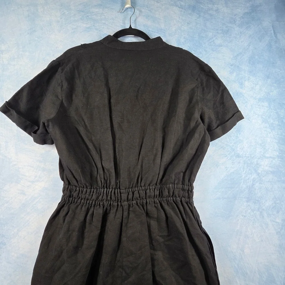 Zara black linen