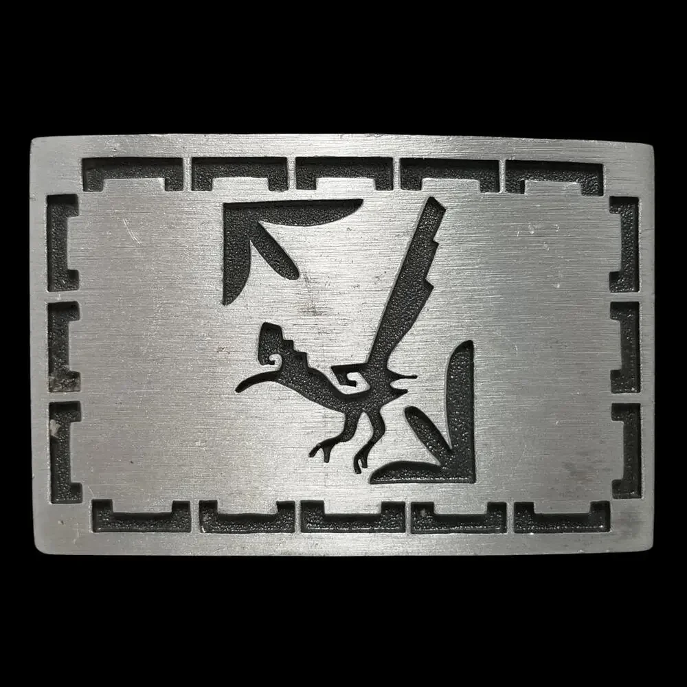 Vintage Belt Buckle Abstract Native American Tribe Tribal Horse Western Southwes