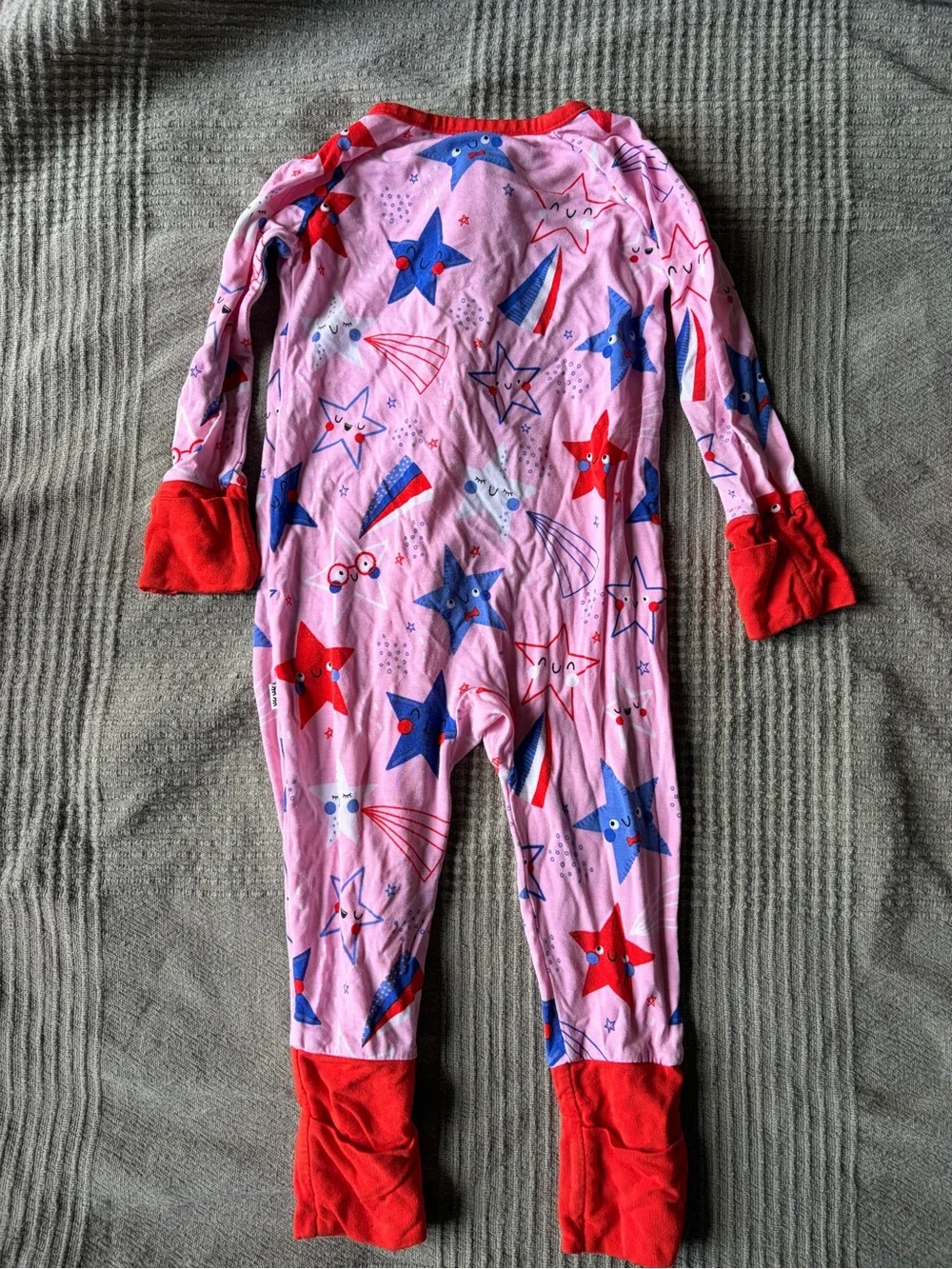 Little Sleepies Pink Shooting Stars Zip-Front Pajamas