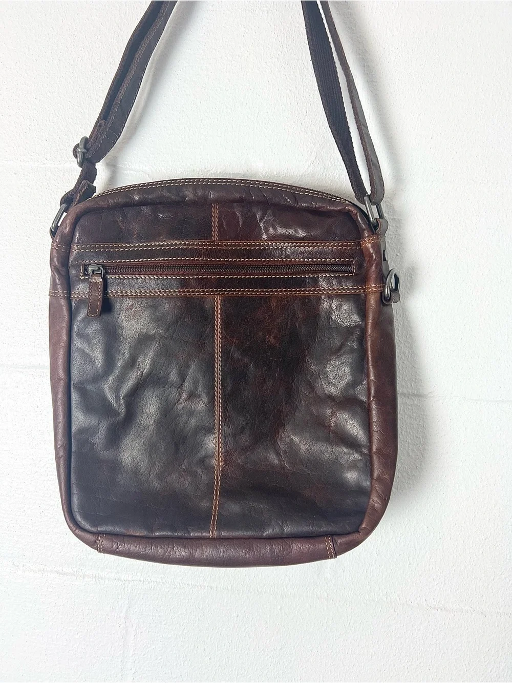 Jack Georges‎ Vintage Brown Heavy Leather  Shoulder Bag Satchel