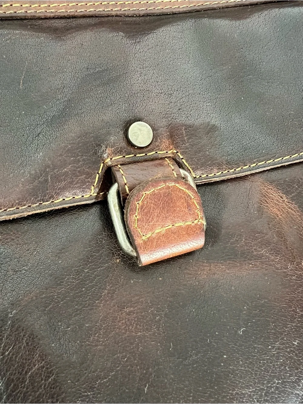 Jack Georges‎ Vintage Brown Heavy Leather  Shoulder Bag Satchel