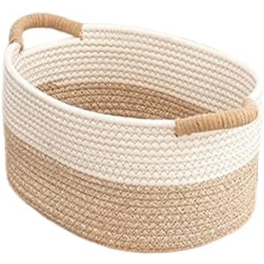 Woven Storage Basket Folding Design Kitchen Sundries Snack Organizer Store Keys