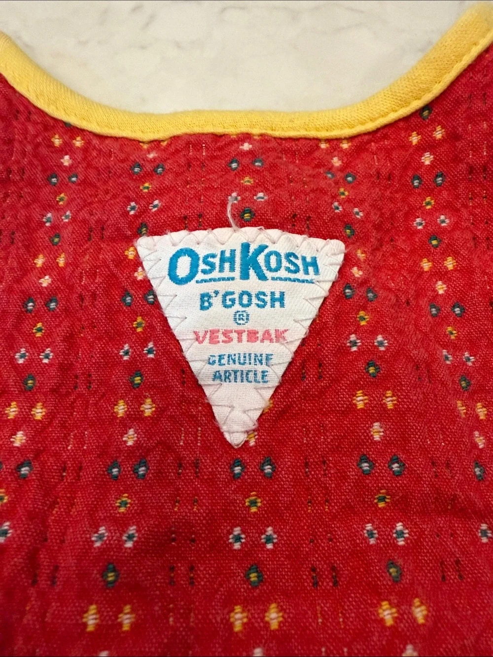 Vintage Oshkosh B'Gosh Girls Denim Vestbak Overalls Bubble Romper 2T