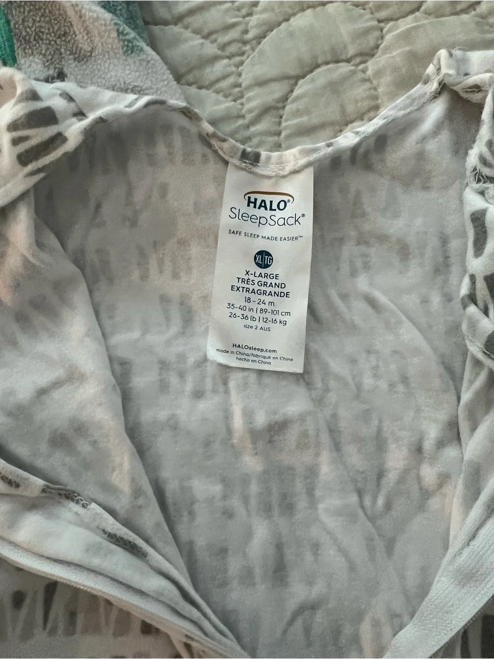 Halo and Burt’s Bees sleep sack bundle  - size XL