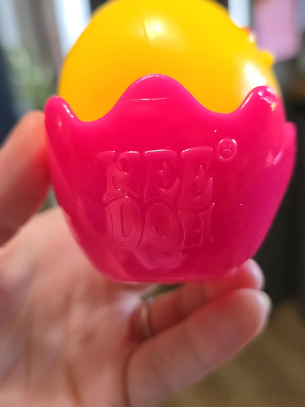 Chicka DeeDoos Squeeze Toy - Yellow & Pink