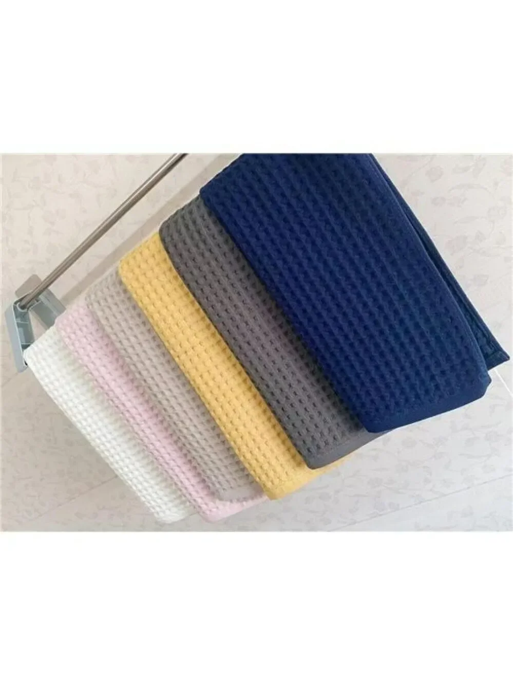 Olive Green Cotton Waffle Hand Towels 3 Pack Quick Dry Absorbent Bathroom Kitche