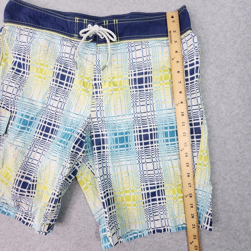 Tommy Bahama Relax Swim Trunks Mens 37x10 Blue Plaid Hawaiian Boardshorts Tag 38
