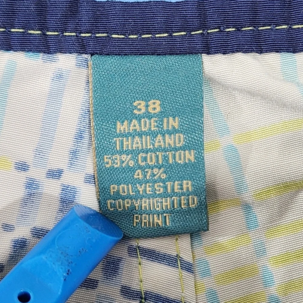 Tommy Bahama Relax Swim Trunks Mens 37x10 Blue Plaid Hawaiian Boardshorts Tag 38