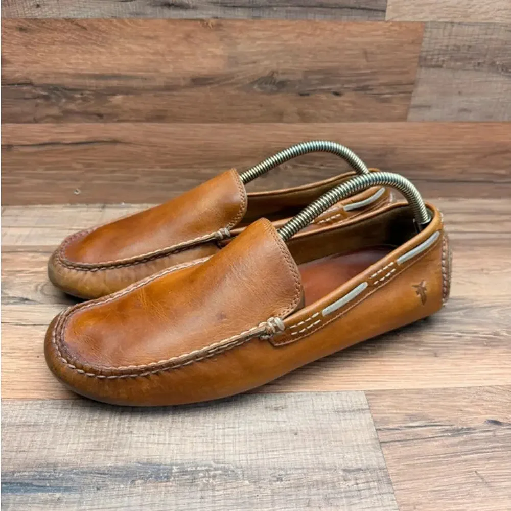 Frye Men’s Size 10 Lewis Venetian Loafer Tan Leather Shoes