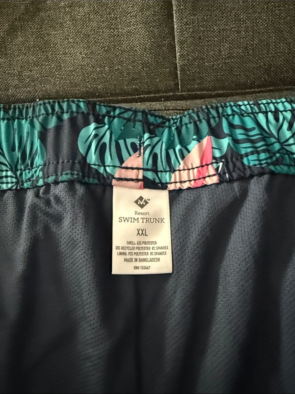 Men's Navy Tropical Flamingo Swim Trunks - Pink & Teal