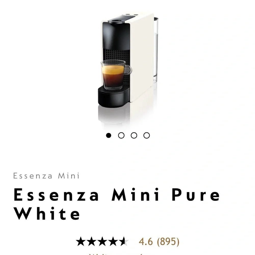 Nespresso Essenza Mini Pure White Coffee Machine - White and Black
