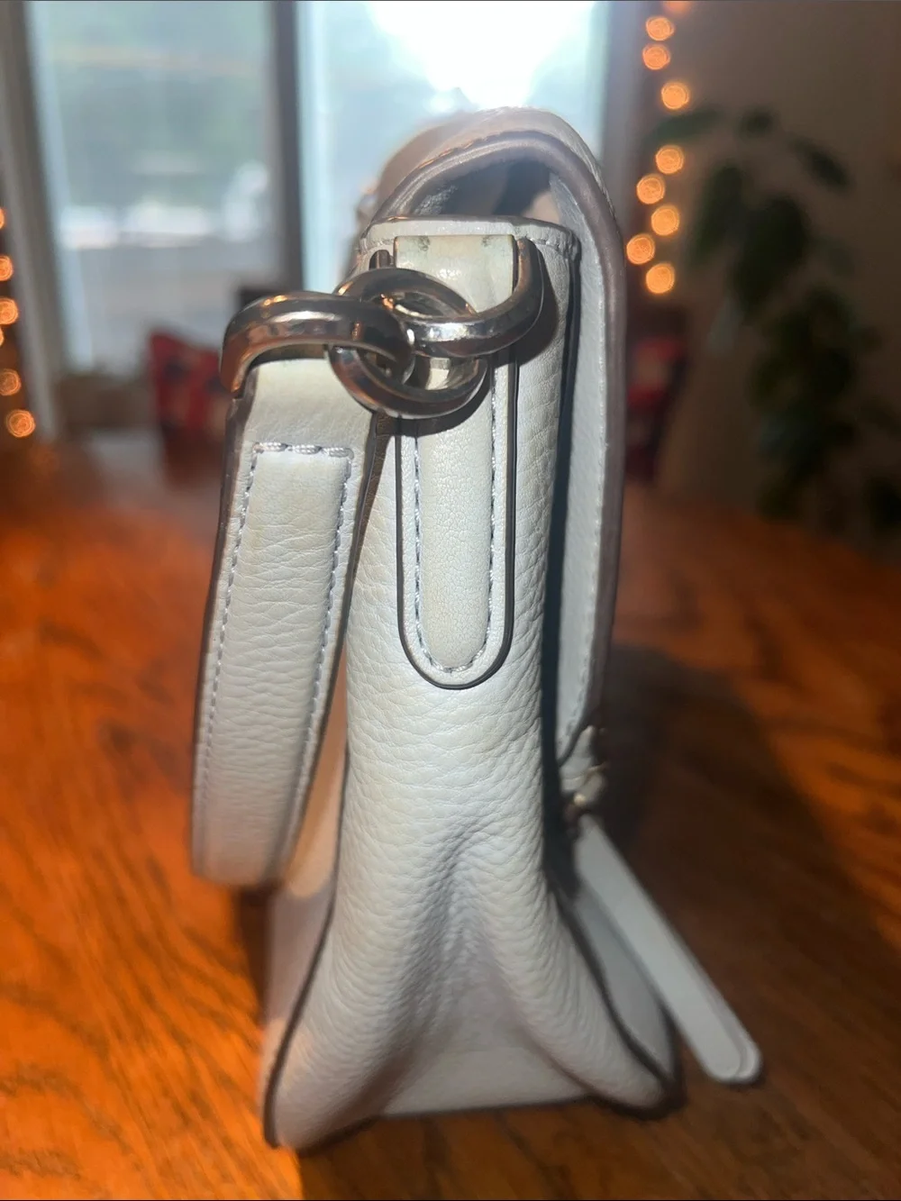 kate spade Pebbled Leather Shoulder Bag in Light Gray