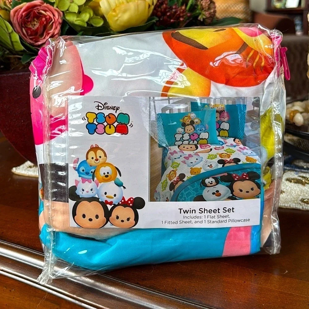 Brand New Disney Tsum Tsum Twin Sheet Set & Superhero Stitch 8