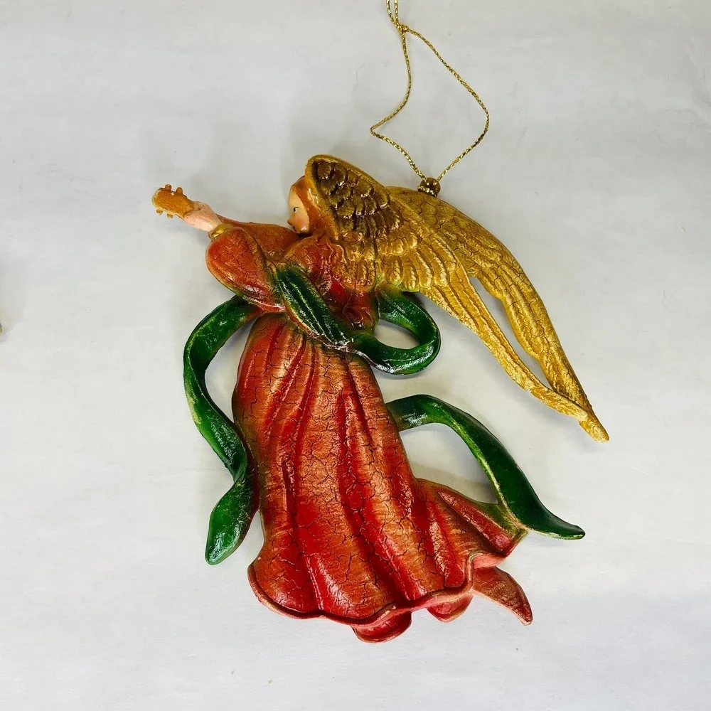 Vintage Christmas Hard Plastic Ornaments 3 Wise Men On Camels Nativity & Angle‎