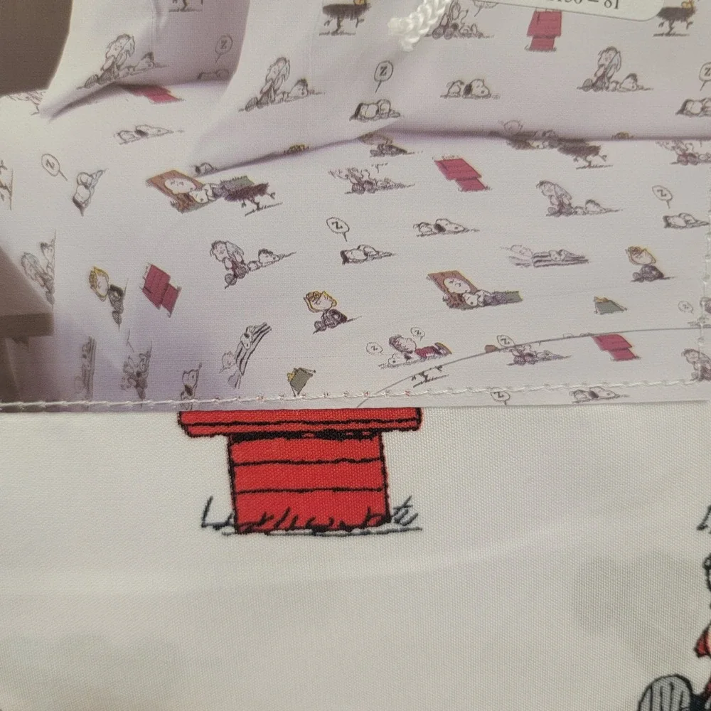 Berkshire Peanuts Snoopy Charlie Brown Woodstock AOP Full Sheet‎ Set 4pc New