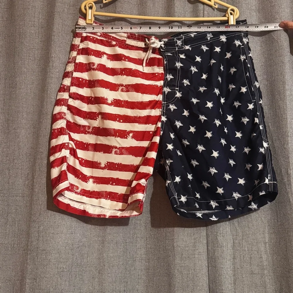 Vintage American Flag Board Shorts USA Swim Trunks L Fits XL
