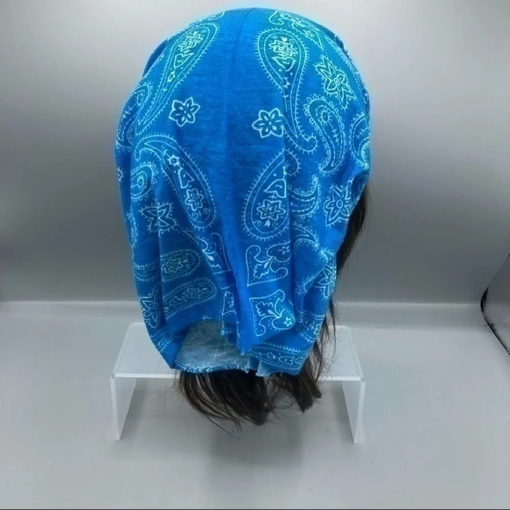 💋 Blue bandanna hair scarf wrap NWOT