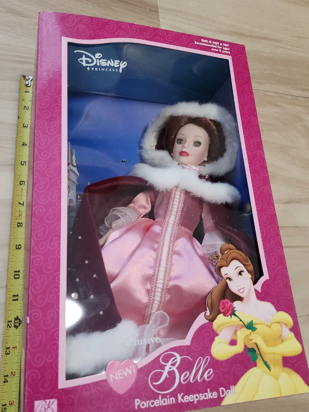 NIB Disney Beauty & The Beast Princess Belle Porcelain Keepsake Doll 2002