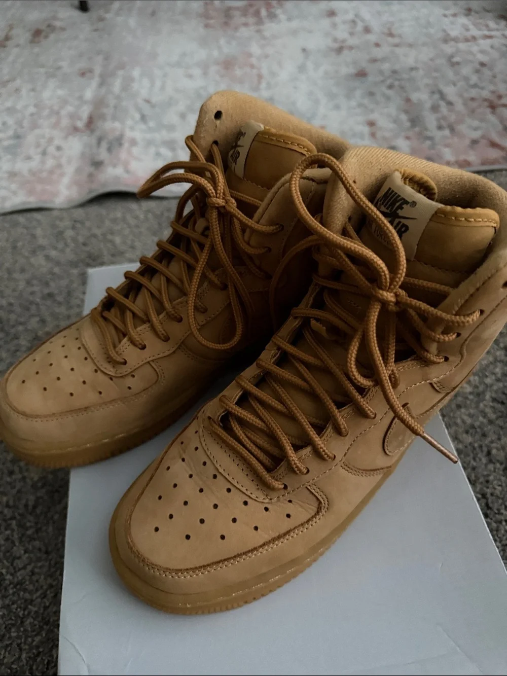 Nike Men's High-Top Sneakers in Tan Suede