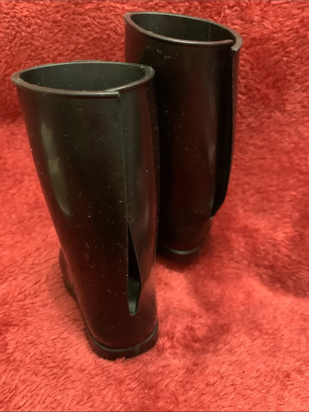 Sleek Black Rubber Mini Boots
