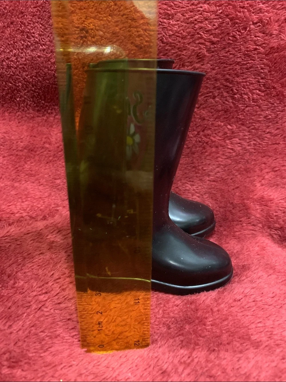 Sleek Black Rubber Mini Boots