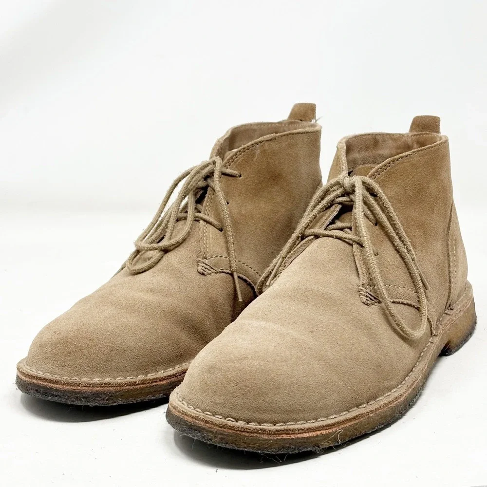 L.L. Bean Men's Tan Suede Leather Chukka Desert Boots 11 M Crepe Sole