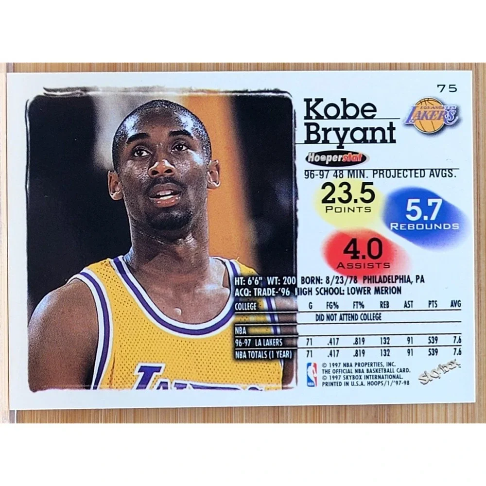 1997-98 NBA HOOPS KOBE BRYANT#75‎ LAKERS SECOND YEAR
