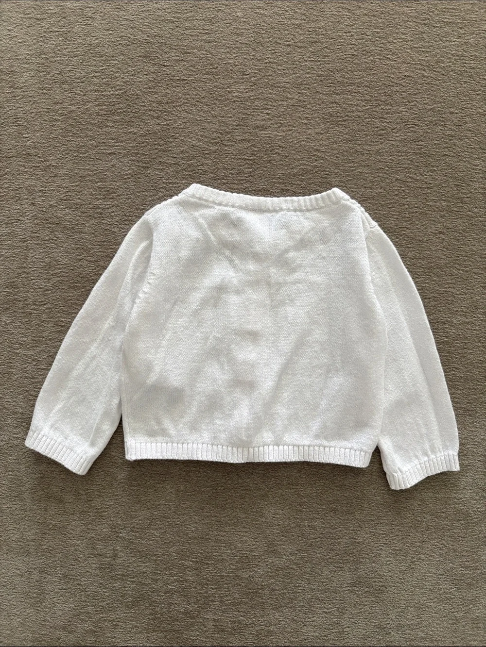 Carter's White Knit Baby Cardigan with Heart Buttons