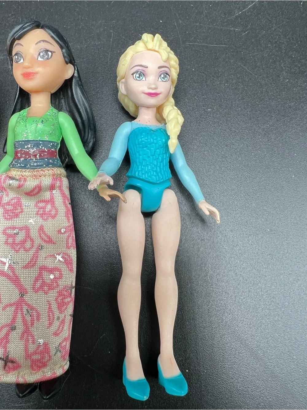 Mattel Small Doll Toys Cake Top Ariel Rapunzel Mulan Elsa 4” Disney