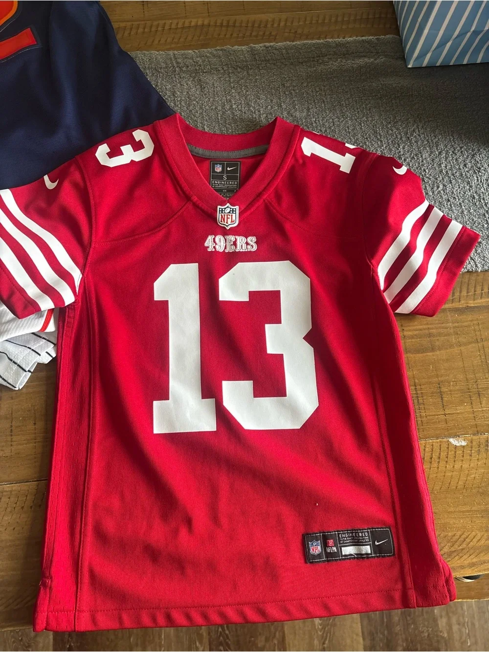 Nike Red Kids Football Jersey #13 with White Accents