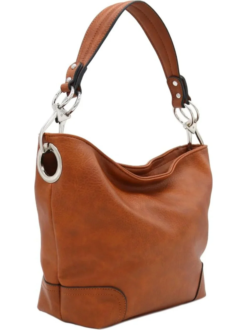 Stylish Hobo Shoulder Bag with Bold Snap Hook, Chic Everyday Accessory
